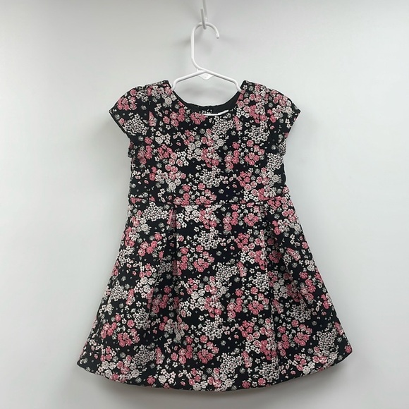 NWT Girl's Janie & Jack Floral Jacquard Crewneck Pleated Fit & Flare Dress 2T - Picture 2 of 8